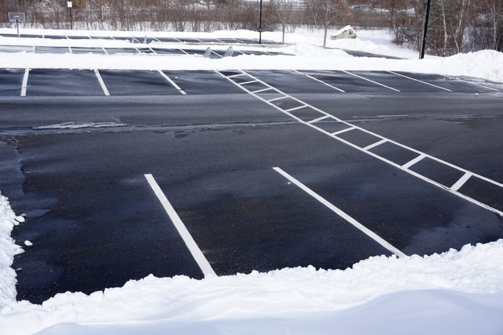 Parking lot after winter storm